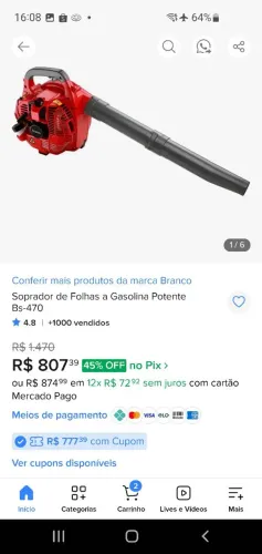 Soprador à gasolina _ Branco BS470