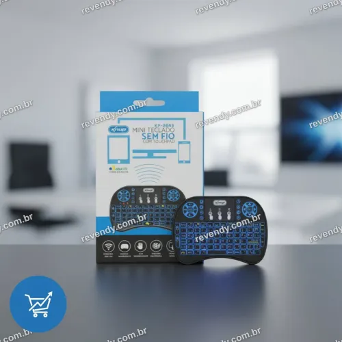 Mini Teclado Sem Fio Knup KP-2048 com Touchpad