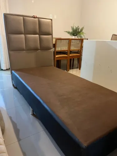 Cama box solteiro com cabeceira