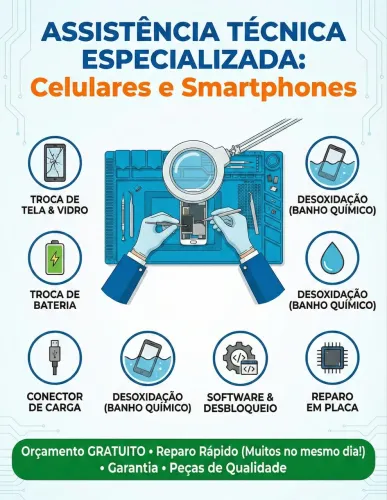 Assistência técnica em celular iPhone e Android