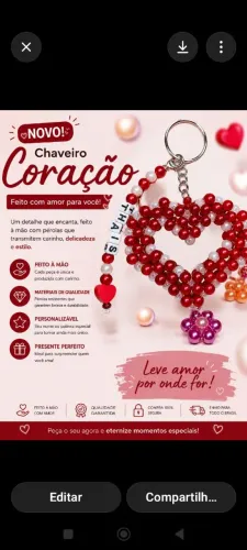 Chaveiros de coração personalizado 