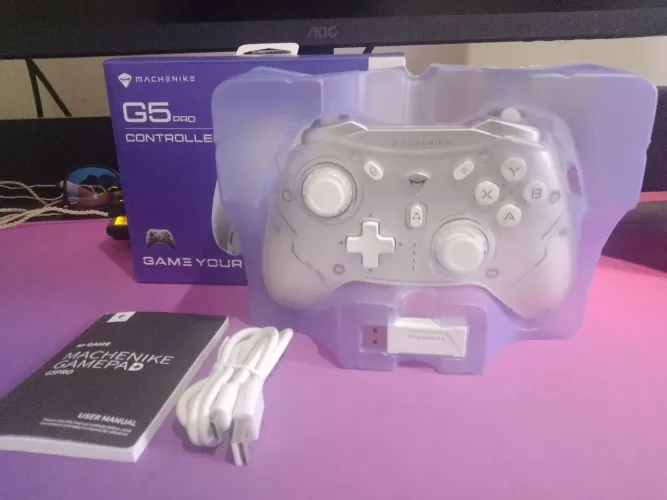 Controle Gamer compatível com Switch, Windows, ios, Android Machinike G5 Pro Branco