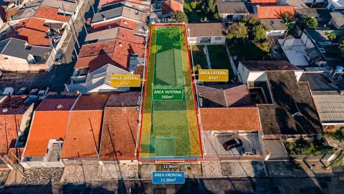 Terreno 560m² 11,90 metros de testada ZR2 no Xaxim