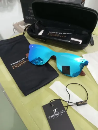 Óculos De Sol Polarizados UV400 Azul Kingseven (Original e Lacrado) unisex