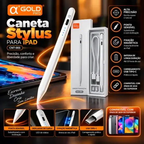 Caneta stylus touch para iPad com rejeição de palma