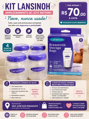 Kit de armazenamento de Leite