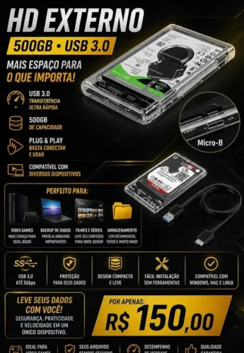 HD externo 500 gigas
