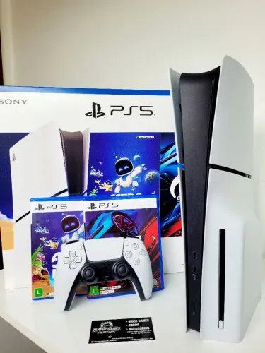 Playstation 5 Slim Memória 1TB!! + 2 Jogos!! ZERADO!! (Aceito Cartão)
