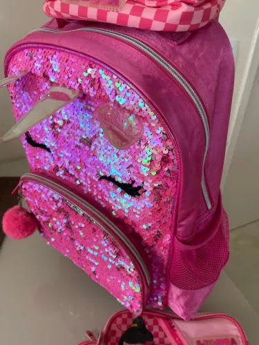 KIT MOCHILA UNICÓRNIO + MERENDEIRA + ESTOJO 