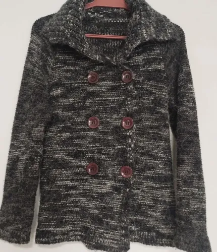 Casaco feminino cinza e preto - M