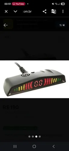 Sensor de estaciomento over vision<br>Novo<br>Sensor De Estacionamento Over Vision Cromado