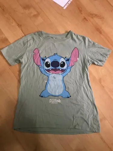 Camiseta Stitch infantil verde tam P