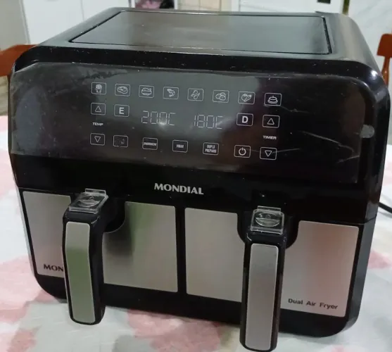 Air Fryer Mondial Dual Duplo Cesto Preta 8L