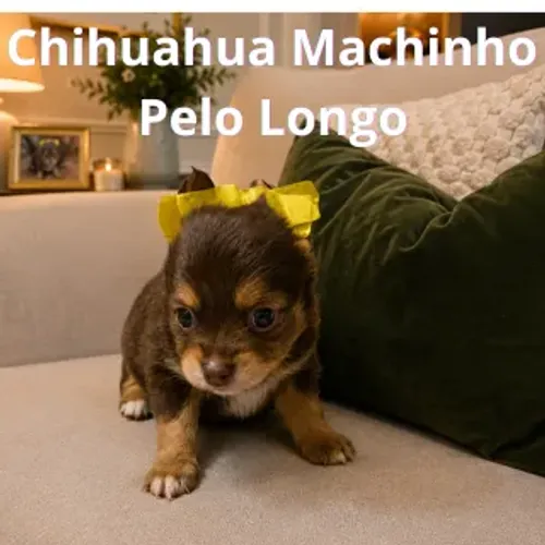 Lindo chihuahua macho pelo longo