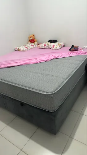 Cama Box Baú King Size + Colchão Ecoflex - Excelente Estado