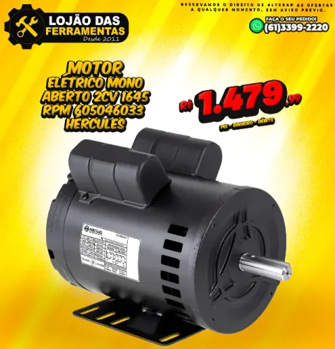 Motor Mono Aberto 2CV 1645 Rpm 605046033 Hércules