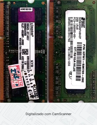 Memórias DDR3 2gb note