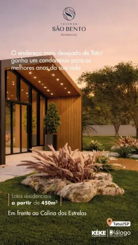 FAZENDA SÃO BENTO, NOVO LANÇAMENTO CONDOMÍNIO DE ALTO PADRÃO EM FRENTE AO COLINA DAS ESTRE
