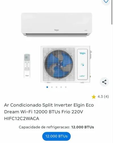 Ar condicionado 2 meses de uso 12mil btus 