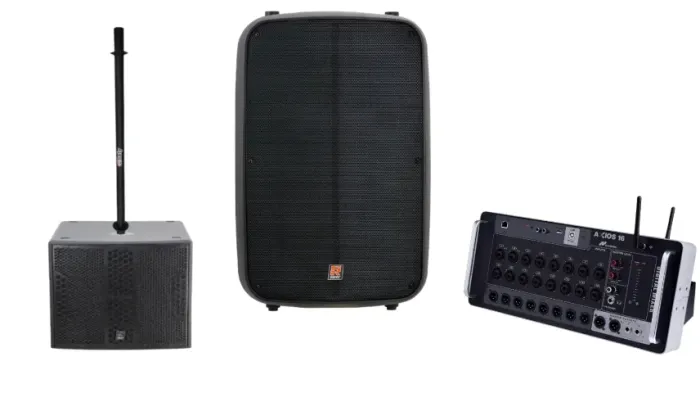 Mesa Duonn Axios 16 Digital Rack 16 Canais 8 Aux Bivolt + Caixa Ativa Staner 300W 2 Vias