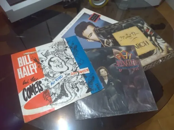 Pacote 5 Discos de vinil - Pat Benatar - Rick Astley - Peter Fr. - Bill Haley - Michael P.