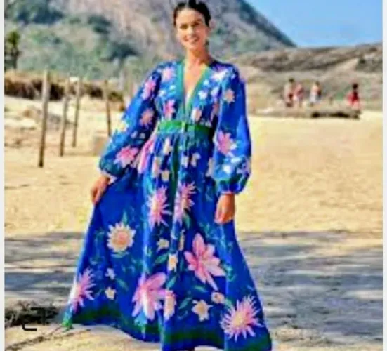 Vestido cropped lenço florido-Farm-P
