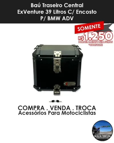 Bau traseiro central BMW ADV ExVenture 39 litros com encosto