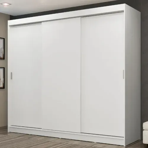 Guarda-Roupa Casal 3 Portas de Correr 3 Gavetas Branco USADO