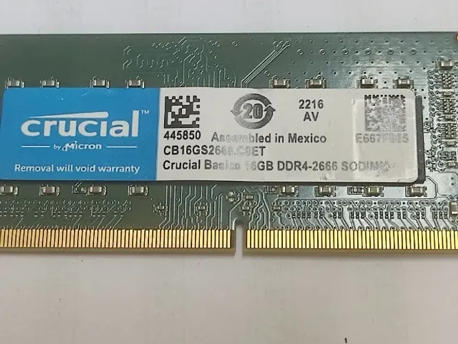 Memória ddr4 notebook crucial 16 giga 