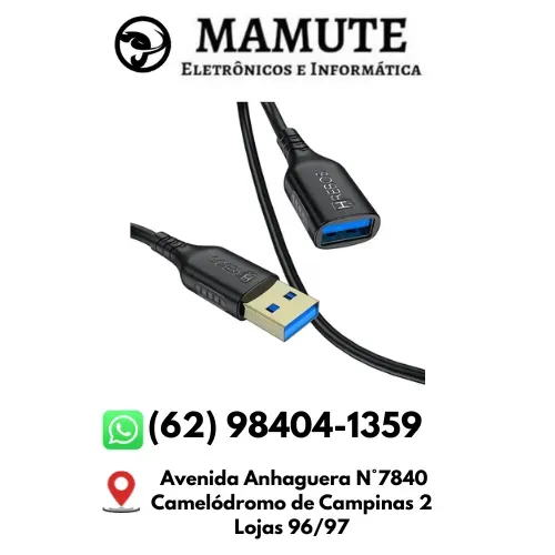 Cabo Extensor USB 3.0 1,5m Hrebos Preto USB Macho para USB Fêmea