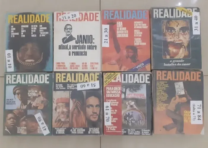 Coleção de 83 números da icônica revista Realidade antiguidade histórica