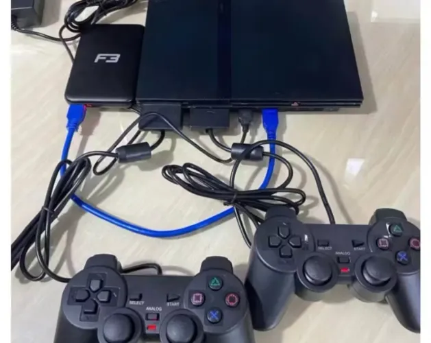 PS2 com jogos instalado e adorador HDMI 