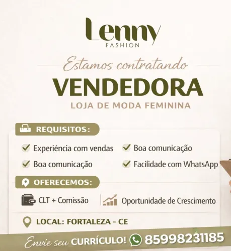 VAGA VENDEDORA PARA ATACADO