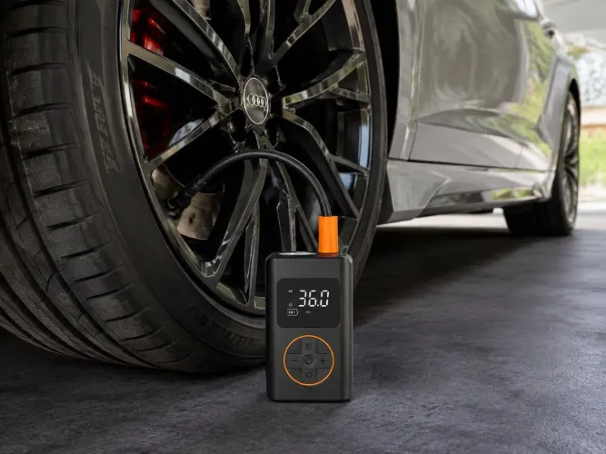 Compressor de Ar Portátil Digital para Carro, Moto e Bicicleta