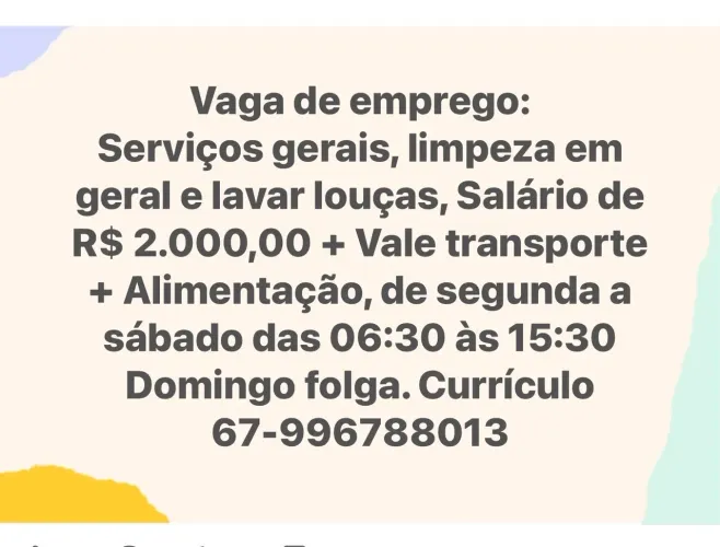 Vaga de serviço gerais