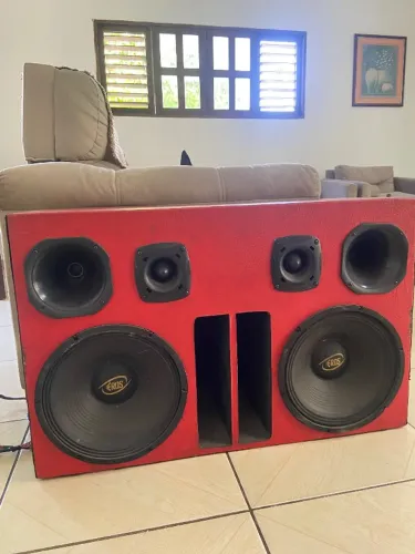 Caixa de Som Automotivo Trio Completa - 2 Woofer Eros + Cornetas + Tweeters + Módulo Taram