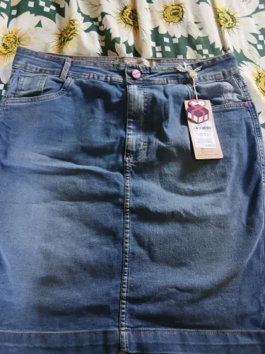 Saia tradicional jeans titanium 46-azul