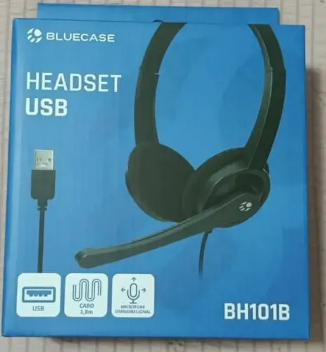 HEADSET C/ MICROFONE BH101B BLUECASE - USB + PLACA DE SOM / 1.8M / OMNIDIRECIONAL