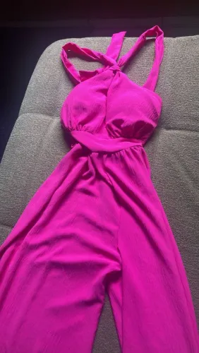 Vestido longo estampado rosa