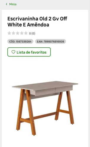 Mesa de escritório de madeira