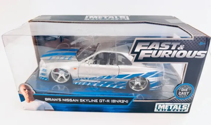 nissan skyline gt-r r34 brian's jada metals 1:24 - velozes e furiosos