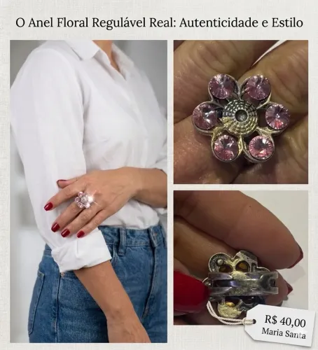 Floresça seu estilo: O encanto do nosso Anel Floral.