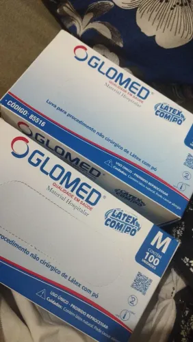 CAIXAS DE LUVAS TAMANHO M ( COM PÓ)