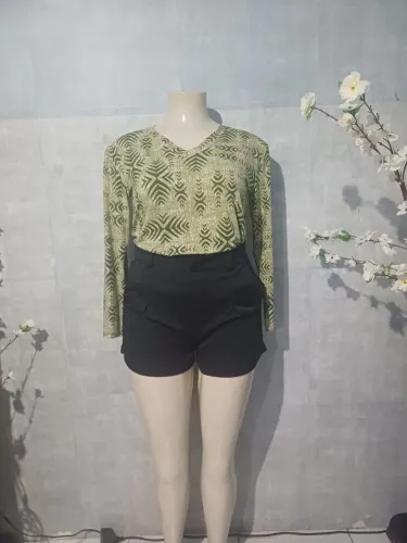 Blusa com manga longa Plus Size