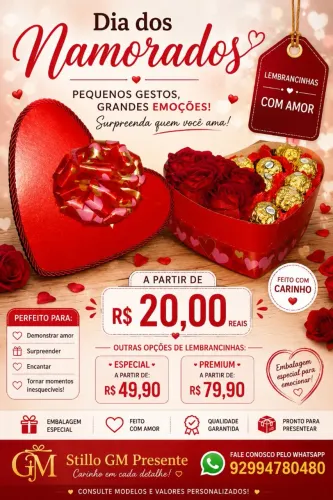 Venda de lembrancinhas do dia dos namorados
