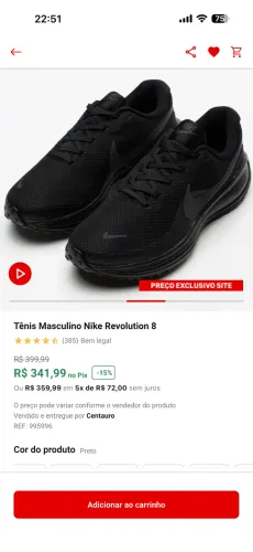 Tênis nike revolution 8 - novo (nunca usado) 