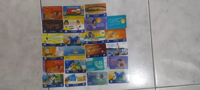 Coleção de Cartões Telefônicos Antigos - 23 unidades - Anos 90/2000 - Para Colecionador