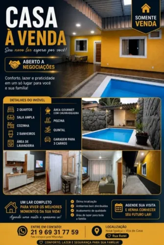 Casa em Vila de Cava - independente - 2 quartos
