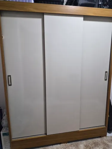 Guarda-Roupa San Marino 3 Portas e 2 Gavetas Off White e Cinamomo - Maxel