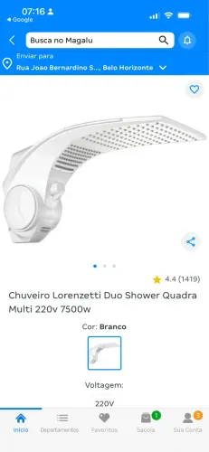 Chuveiro lorrentt duo branco